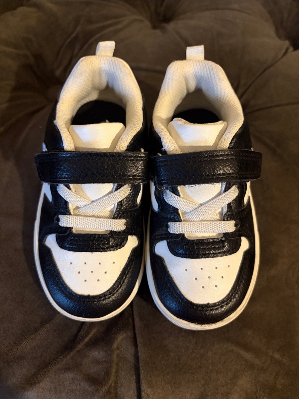 OshKosh B'gosh Black and White Toddler Velcro Sneakers